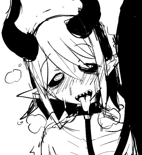 baldur's_gate collar demon demon_girl demon_horns female leash sealwool solo solo_focus tongue tongue_out