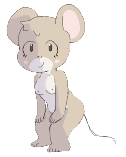 2016 anthro blush breasts connie cute cynthx fan_character female mammal mouse rodent simple_background solo white_background