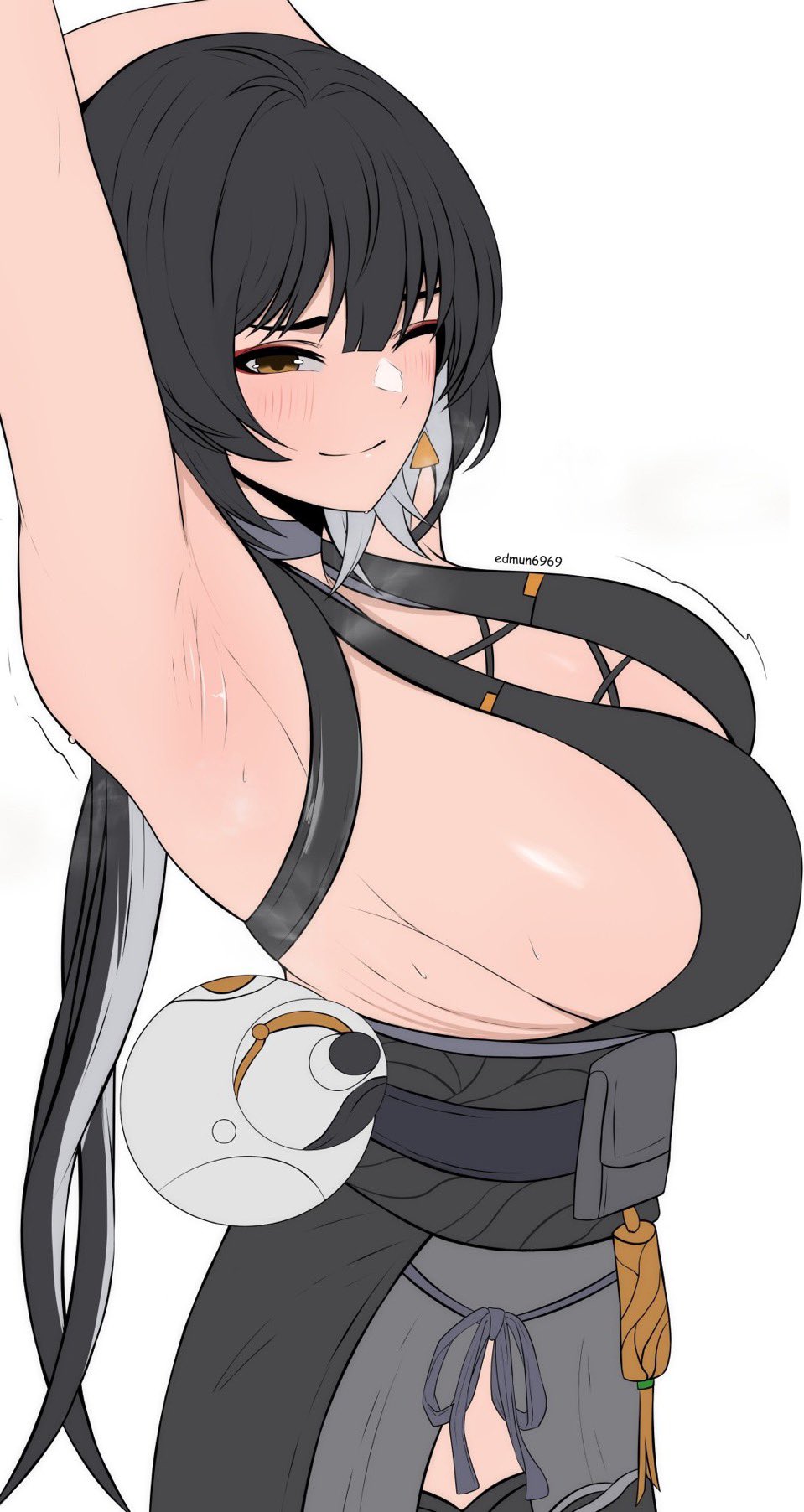 armpits big_breasts black_hair breasts edmun female_rover_(wuthering_waves) huge_breasts rover_(wuthering_waves) tagme wuthering_waves