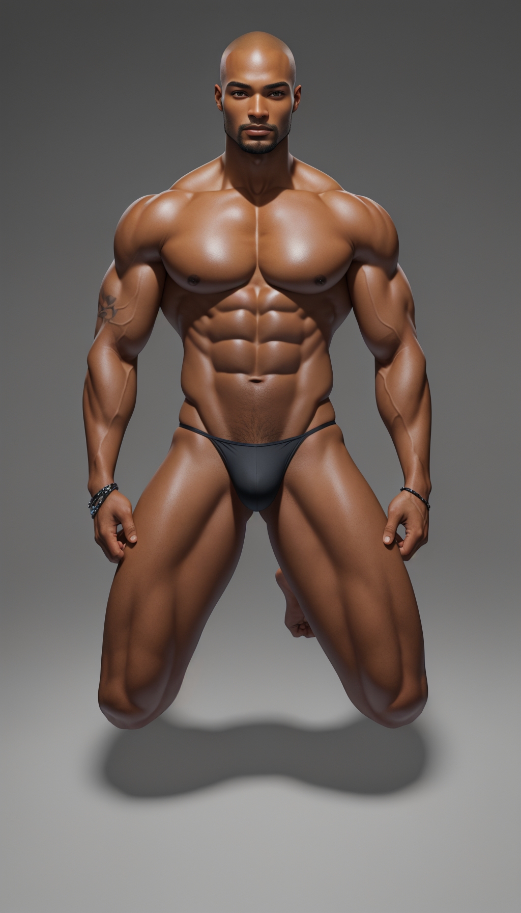 african african_male ai_generated bulge celebrity dark-skinned_male dark_skin hotmaleaddict69 male male_only melanin model muscles muscular muscular_male on_knees real_person thong thong_only tyson_beckford