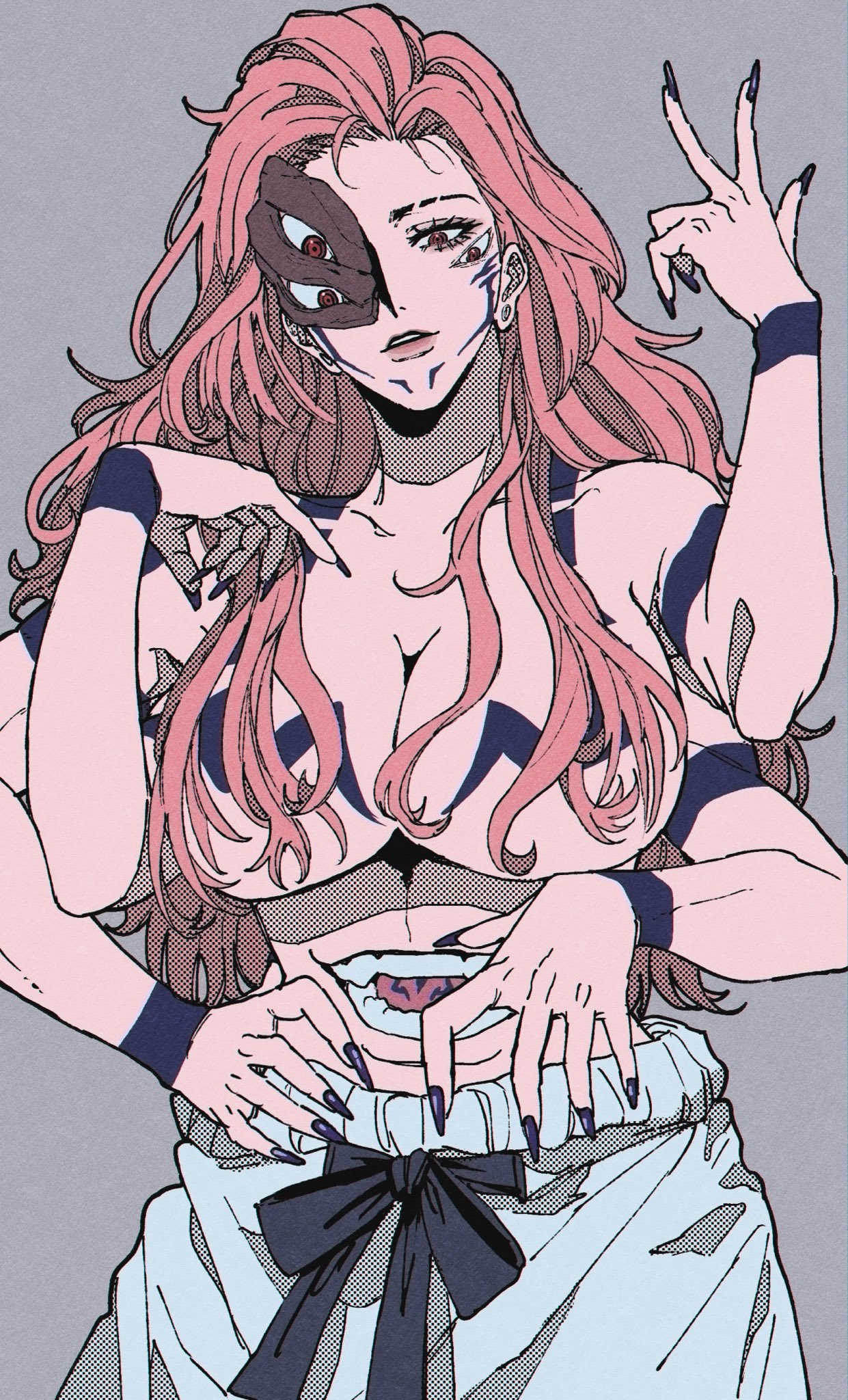 @mesuki peropero, 1girls, 4 arms, 4 eyes, demon, female, jujutsu kaisen, rule 63, ryoumen sukuna (jujutsu kaisen), stomach mouth, tagme