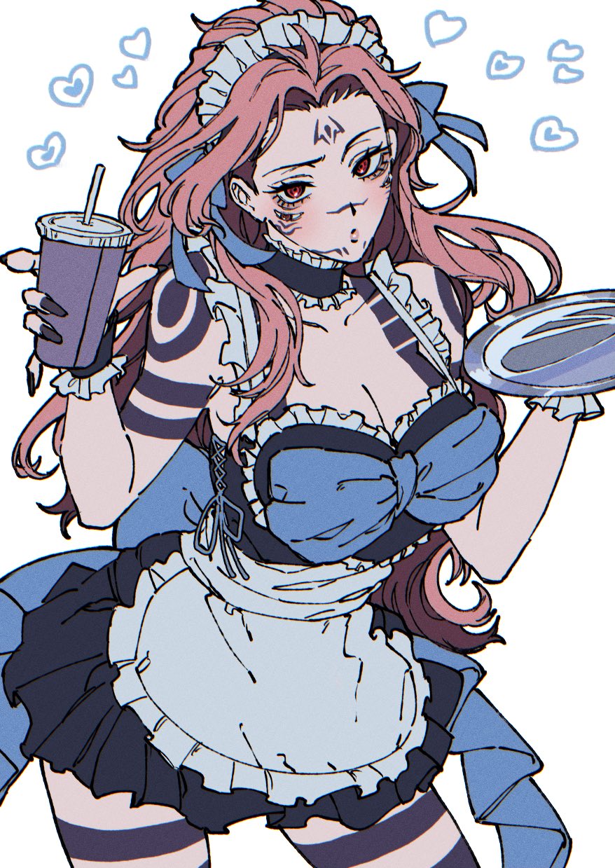 @mesuki peropero, genderswap, genderswap (mtf), holding object, itadori yuuji, jujutsu kaisen, maid outfit, rule 63, ryoumen sukuna (jujutsu kaisen), tagme