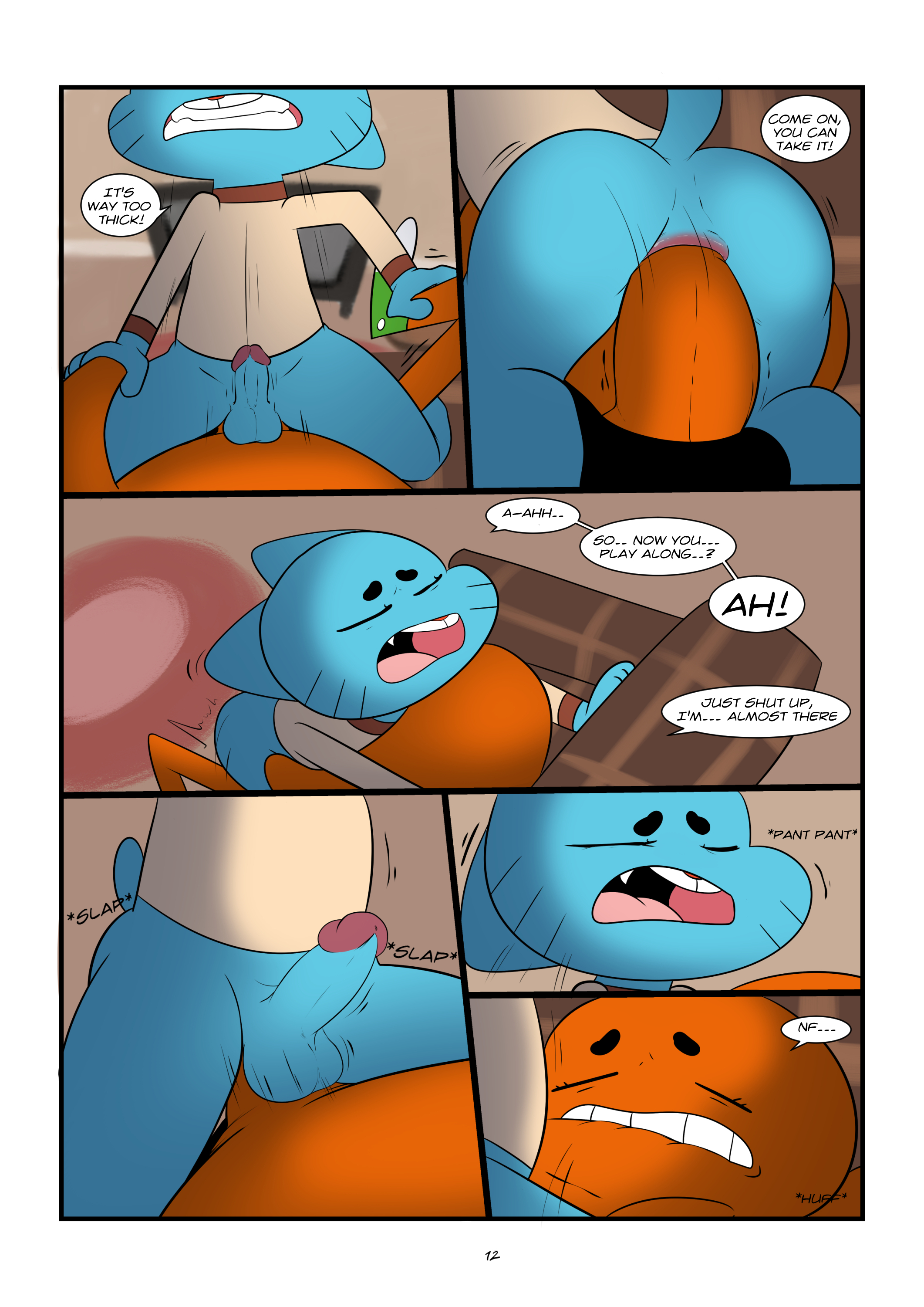 adoptive incest, adoptive siblings, anal, anus, balls, brothers, couch, darwin watterson, erection, gay, gay incest, gay sex, gumball watterson, incest, jerseydevil, male, male only, penetration, penis, sex, sofa, the amazing world of gumball