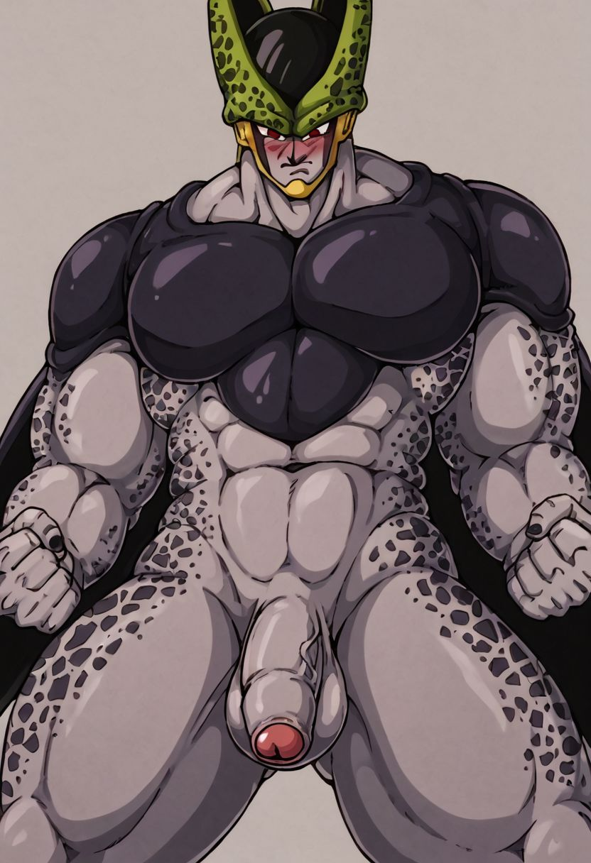 ai_generated bara bio-android_(dragon_ball) cell_(dragon_ball) dragon_ball dragon_ball_z male male_only penis perfect_cell solo