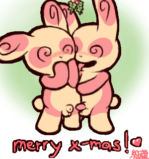 1:1 accidental_holly animal_genitalia animal_penis anthro balls christmas digital_media_(artwork) duo english_text generation_3_pokemon genitals heart_symbol holidays holly_(plant) kissing_bough low_res male male/male momiji-kun nintendo oekaki open_mouth penis plant pokemon pokemon_(species) sheath signature simple_background spinda spiral_eyes standing text tongue tongue_out