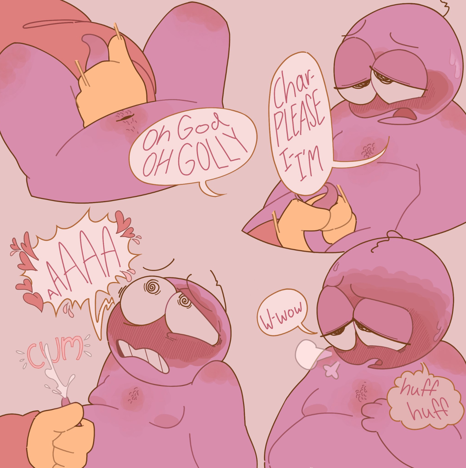 2022, 2boys, charlie (smiling friends), disembodied hand, gay, jerking, jerkingoff, jerkingoff another, male, mintyconolies, non-human, non-human only, penis, pim (smiling friends), smiling friends, tentacle, tentacle penis, toony, yaoi