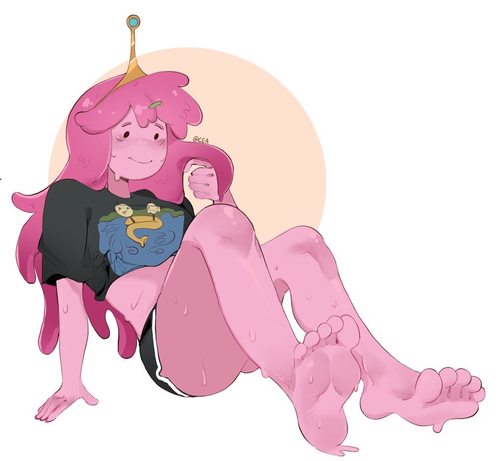 adventure time, ass, big ass, big breasts, big butt, big titties, breasts, clothing, curvaceous, curvaceous female, curvaceous figure, curvy, curvy figure, curvy hips, cyadraws, feet, feet focus, female, foot fetish, looking at viewer, pink body, pink hair, princess bubblegum