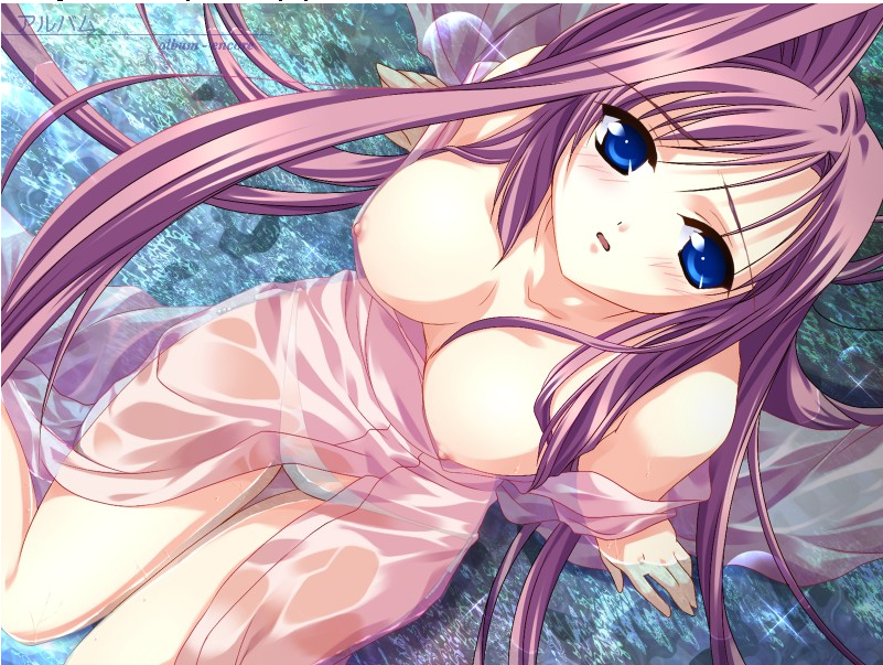 blue_eyes breasts game_cg millet_(sorairo_no_organ) nipple_slip nipples panties see-through sorairo_no_organ ueda_ryou underwear water