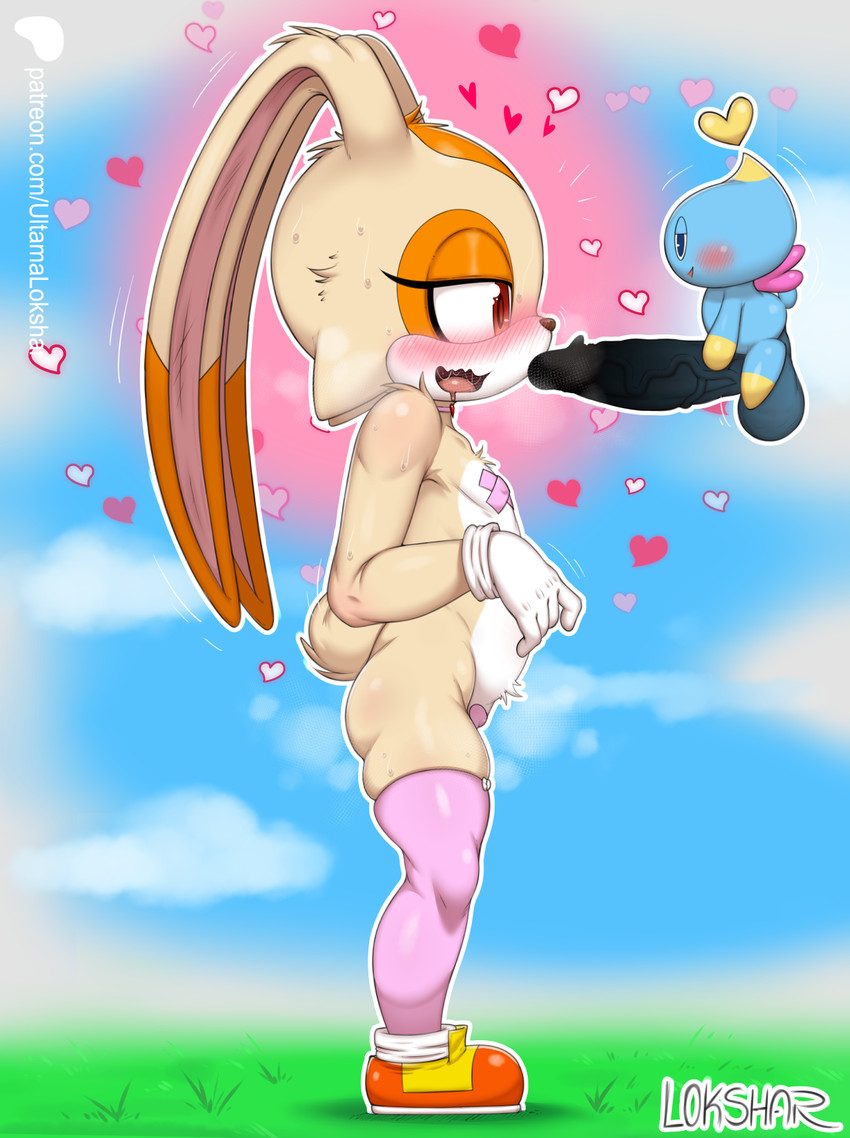 1boy, 1girls, animal ears, anthro, anthro female, balls, big penis, breasts, brown eyes, brown nose, bunny, bunny girl, chao (sonic), cheese the chao, cotton tail, cream the rabbit, cub, eyelashes, female, female cub, female on humanoid, flat chest, fur, furry, furry female, genitals, girly, humanoid, humanoid male, humanoid on anthro, interspecies, lagomorph, larger anthro, larger female, leporid, long ears, male, male humanoid, male on anthro, male/female, mammal, mobian (species), naked, naked anthro, naked female, nude, nude anthro, nude female, penis, pussy, rabbit, rabbit girl, rabbit tail, sega, size difference, small breasts, smaller humanoid, smaller male, sonic (series), sonic team, sonic the hedgehog (series), tagme, tail, tan fur, taped nipples, taped pussy, ultama lokshar (artist), url, video games, young, young anthro, young female, younger female