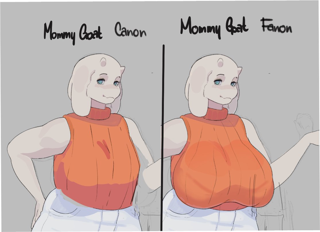 2 horns, 2025, anthro, big breasts, boss monster (undertale), bottomwear, bovid, breasts, caprine, clothing, cumbread, curvy figure, deltarune, denim, denim bottomwear, denim clothing, english text, eyebrows, eyelashes, female, floppy ears, fur, goat, horn, huge breasts, jeans, looking at viewer, mammal, mature anthro, mature female, nipple outline, pants, smile, solo, sweater, sweater vest, text, topwear, toriel, undertale, undertale (series), vest, voluptuous, white body, white fur, wide hips