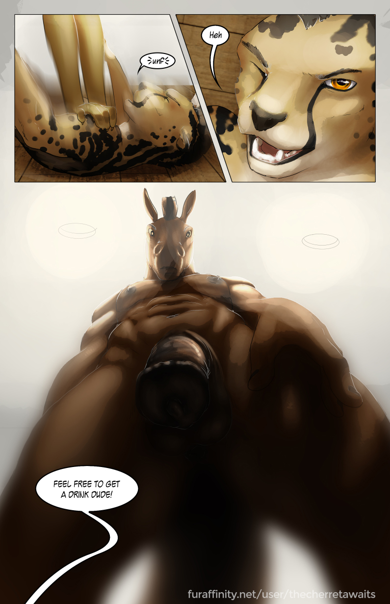 cheetah close-up comic dialogue equine feline horse jade king_cheetah male male_only mammal nude panels penis text the_cherret_awaits