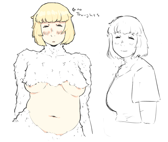 1female 1girls 1woman areola ash_blonde_hair belly belly_button blonde_hair blush blushing_female chimera chubby chubby_female closed_eyes closed_smile colored delicious_in_dungeon dungeon_meshi fair_skin falin_touden falin_touden_(chimera) fdp_rosie feathers female light-skinned_female light_skin no_thoughts_head_empty pink_areola pink_nipples shirtless shirtless_female short_hair smiling solo tummy underboob white_feathers