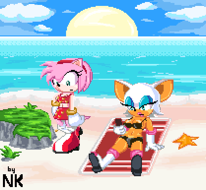 2girls amy_rose animated animated_gif ass beach breast_grab breast_sucking breasts dildo female female_ejaculation female_only gif gloves heart nipples nk2000 pink_fur pink_hair pixel_art pussy pussy_juice rouge_the_bat sega sex_toy sonic_(series) sonic_the_hedgehog_(series) strap-on tagme this_gif_is_very_long_holy_crap topless white_fur white_hair white_panties yuri