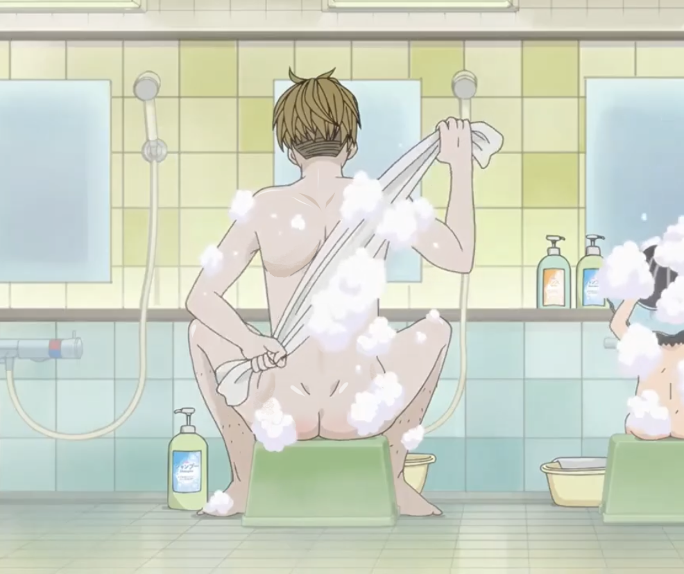 ass bath canonical_scene casual_nudity edit kotaro_lives_alone kotaro_vive_solo naked public_bath screenshot screenshot_edit shin_karino