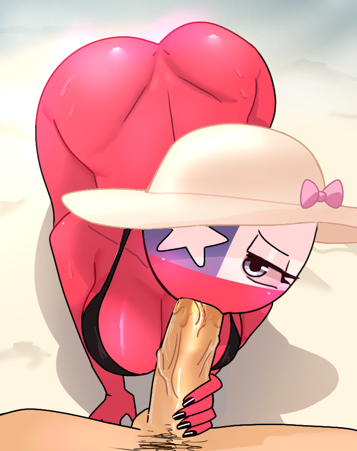 1boy 1boy1girl 1girls ass ass ass_up beach beach_background big_ass big_breasts big_butt big_penis bikini bikini_top blue_eyes blush blush blushing_female brown_penis brown_skin chile_(countryhumans) countryhumans countryhumans_girl eyebrows eyelashes female fingers_on_penis girl hat hat_ribbon male male/female male_pov pink_ribbon red_body red_skin sucking sucking_penis vein veins veiny_penis