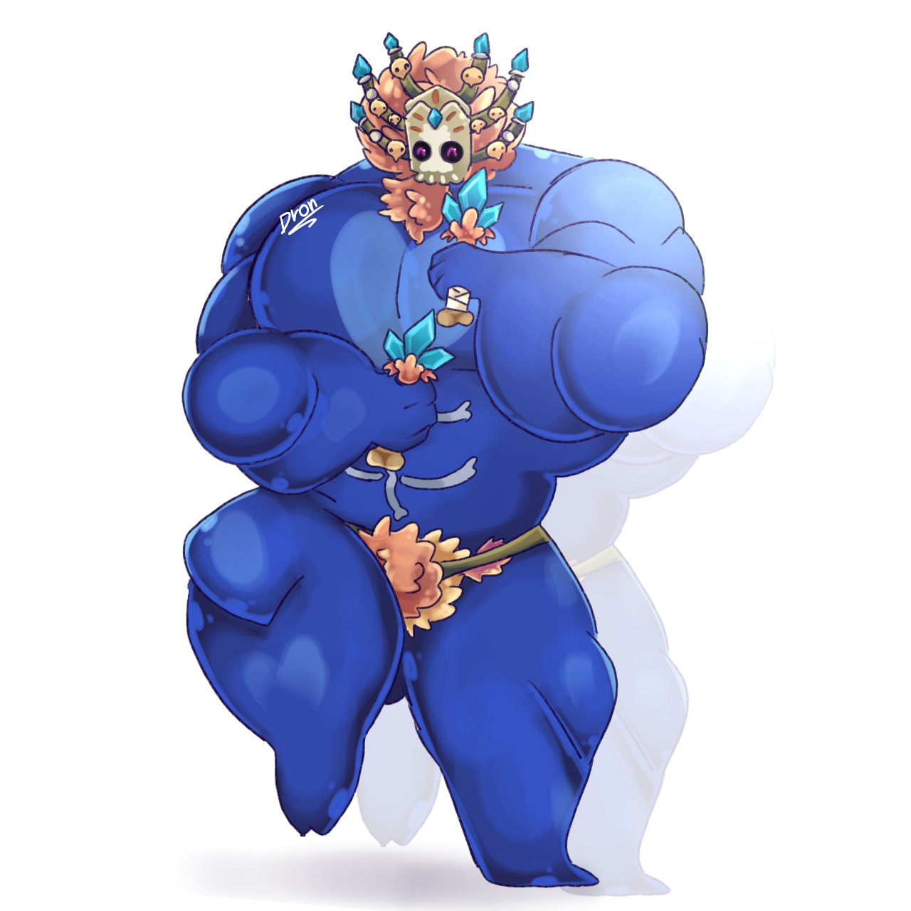 anthro bara biceps black_eyes black_sclera blue_fur blue_skin buff dancing male male_only muscular_anthro muscular_arms muscular_male muscular_male_only muscular_pecs only_male pecs pink_eyes pink_pupils stolen_art