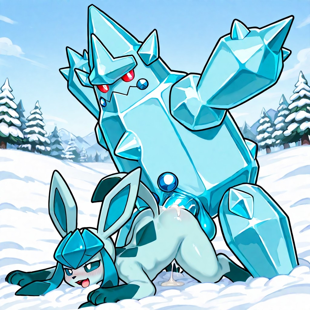 ai_generated cum_in_pussy doggy_style glaceon pokemon regice