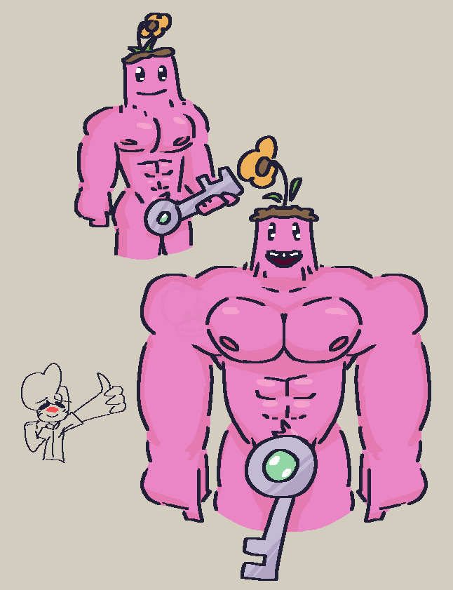 anthro bara biceps big_biceps big_blue_bubble big_boobs big_pecs boobs buff dipster flower flower_on_head grabbing_penis key male male_only msm muscular muscular_anthro muscular_arms muscular_male muscular_pecs my_singing_monsters my_singing_monsters:_dawn_of_fire only_male pecs pink_skin sexy stolen_art unknown_artist yellow_flower