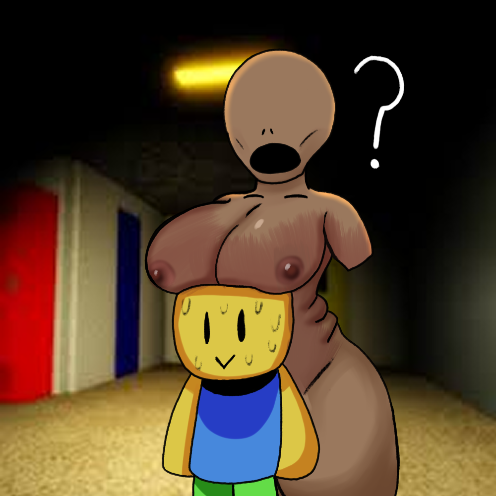 background breast_on_head breast_squish breasts_bigger_than_head fercholito no_eyes noob noob_(roblox) open_mouth pillar_chase_2 roblox roblox_game roblox_horror_games rosemary_(pillar_chase_2) skinny skinny_female skinny_girl sweat sweatdrop twitter twitter_username