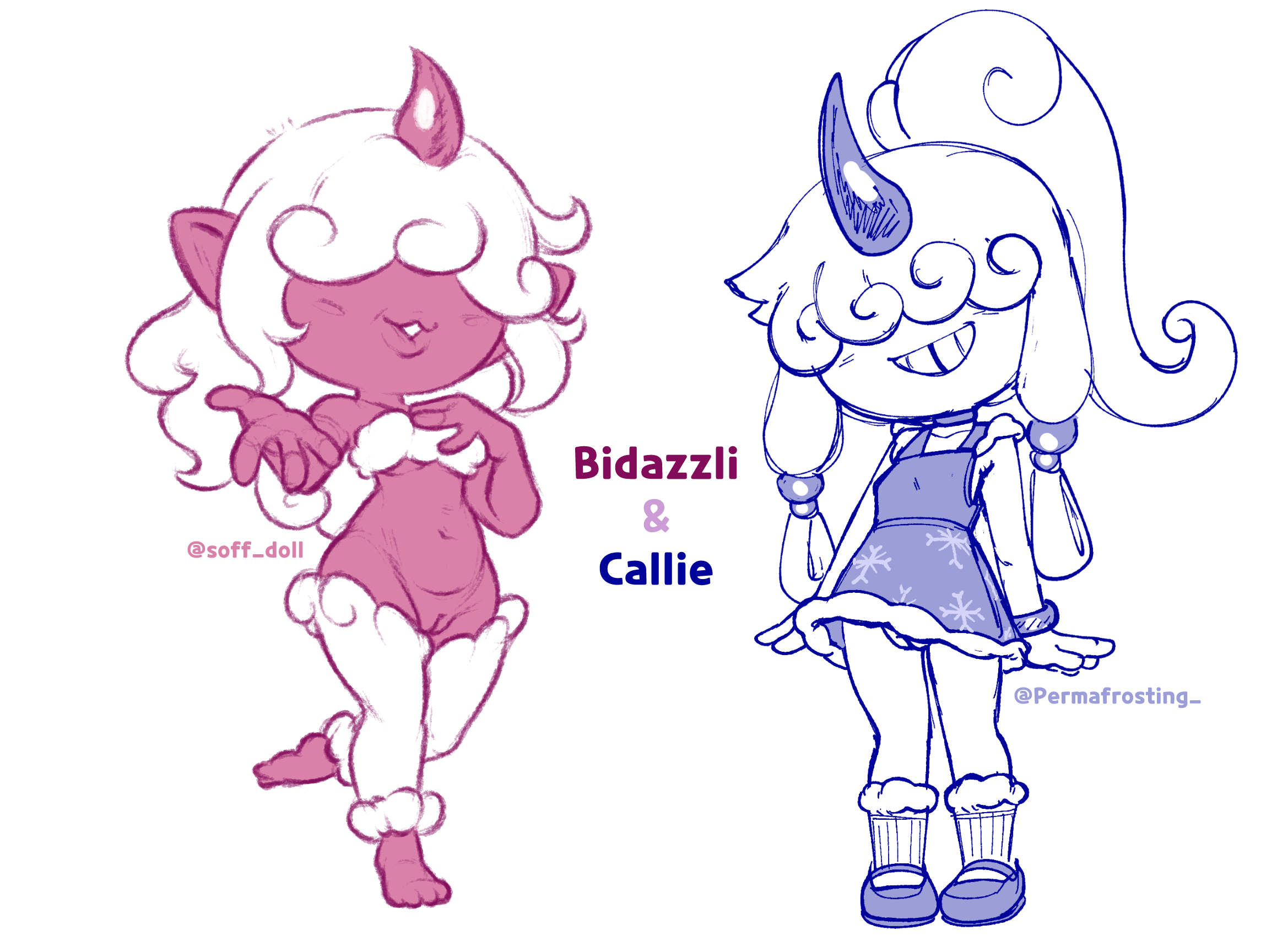 2025, 2girls, accessory, armwear, bandeau, bangs, barefoot, belly, bidazzli (soff doll), blowing kiss, bottomless, bottomless female, bracelet, breasts, callie (hexanne), clothed, clothing, cloud, cub, curvy, curvy figure, dazzi (pal), duo, fan character, feet, female, female cub, female only, female/female, footwear, genitals, grin, hair, hair accessory, hair over eye, hair over eyes, half-dressed, hand on breast, hexanne, hi res, horn, horns, humanoid, humanoid female, humanoid only, jewelry, legwear, lips, navel, pal (species), palworld, pink body, pink skin, pocketpair, pointy ears, ponytail, pussy, shoes, skirt, sleeveless, small breasts, smile, smug, smug face, socks, soff doll, soff dollr, starveil (artist), stockings, topwear, url, vulva, white hair, wide hips, young, young female, young humanoid