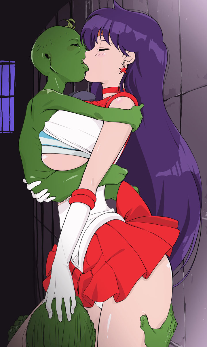 1girls, alien, between legs, bishoujo senshi sailor moon, blush, breasts, carrying, choker, closed eyes, clothed, clothing, earrings, erect nipples, female, gloves, hair, hold, huge breasts, human, interspecies, kissing, large breasts, larger female, leotard, long, male, monster, multiple males, nipples, paizuri, paizuri hug, paizuri under clothes, panties, pantyshot, purple hair, rei hino, sailor mars, size difference, skirt, smaller male, straight, thighs, titfuck, troll, uniform, upskirt, wonderful (artist)