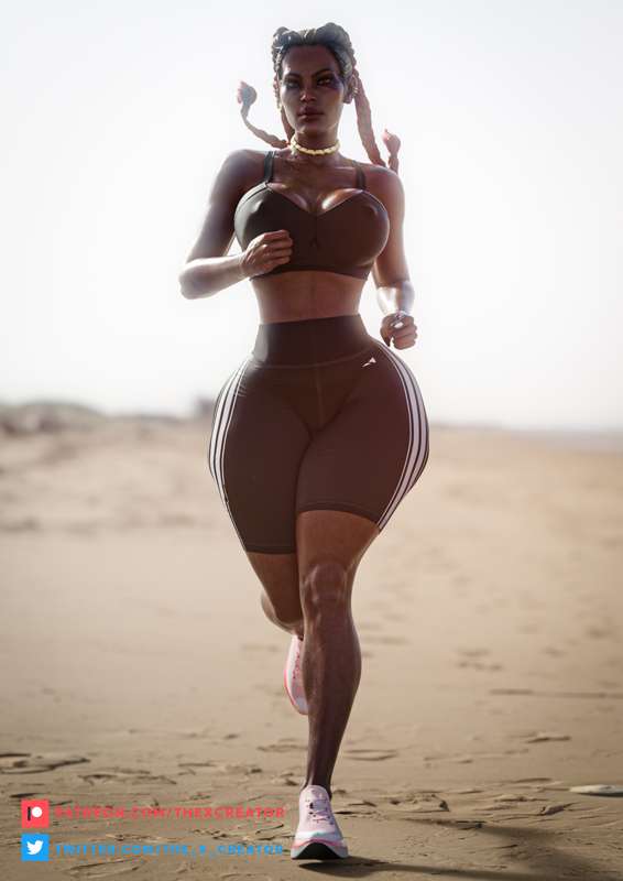 1girls, 3d, 3d (artwork), apex legends, athletic, athletic female, beach, big ass, big breasts, clothed, clothed female, dark-skinned female, female, female only, human, human only, jogging, latina, latina female, loba (apex legends), questionable, solo, solo female, tagme, the x creator, video game character, voluptuous, voluptuous female