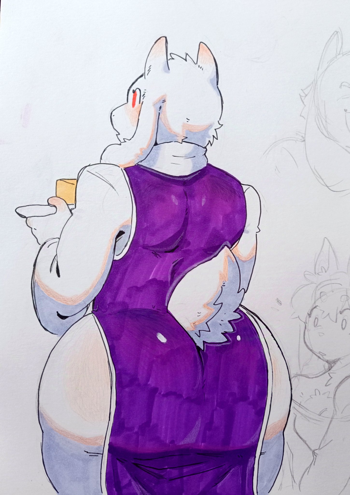 1girls, ass, big ass, bubble ass, bubble butt, caprine, clothing, daevilbee, female, furry, goat, horn, horns, huge ass, milf, tail, thick thighs, toriel, undertale, white body, white fur, wide hips