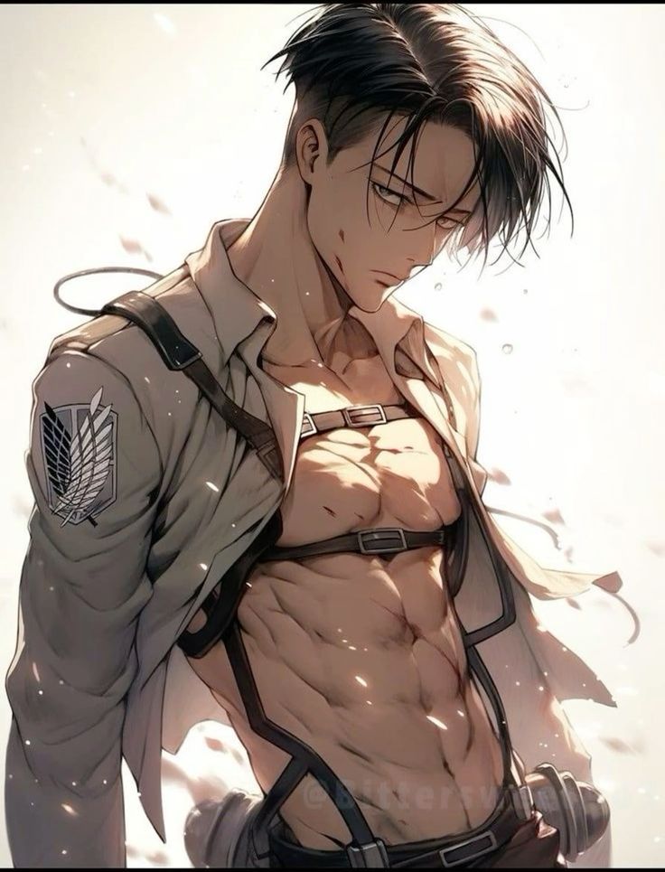 ai_generated attack_on_titan levi_ackerman shirt_open tagme