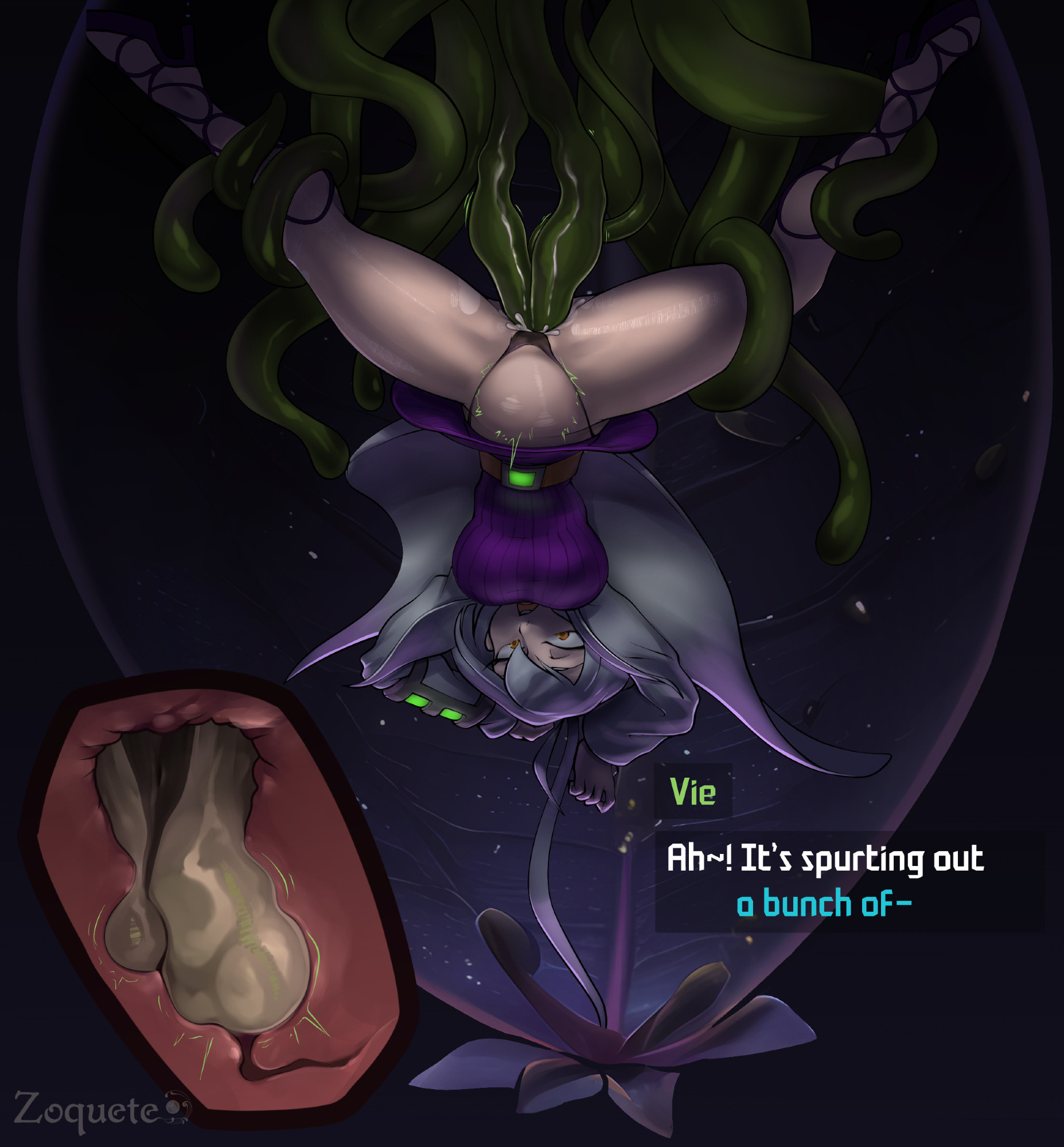 1girls, anal, anal egg implantation, anal oviposition, anal sex, ass, big belly, clothed sex, clothing, cum, cum in ass, cum inside, dendrophilia, double anal, egg, egg implantation, egg laying, ejaculation, female, forced, future fragments, green tentacles, impregnation, interspecies, interspecies impregnation, legs held open, monster, monster on female, open mouth, oviposition, pantyhose, penetration, plant sex, rape, restrained, sex, spread legs, tentacle, tentacle bulge, tentacle in ass, tentacle monster, tentacle ovipositor, tentacle penetration, tentacle rape, tentacle restraint, tentacle sex, through clothing, through underwear, upside-down, vie (future fragments), white hair, x-ray, yellow eyes, zoquete
