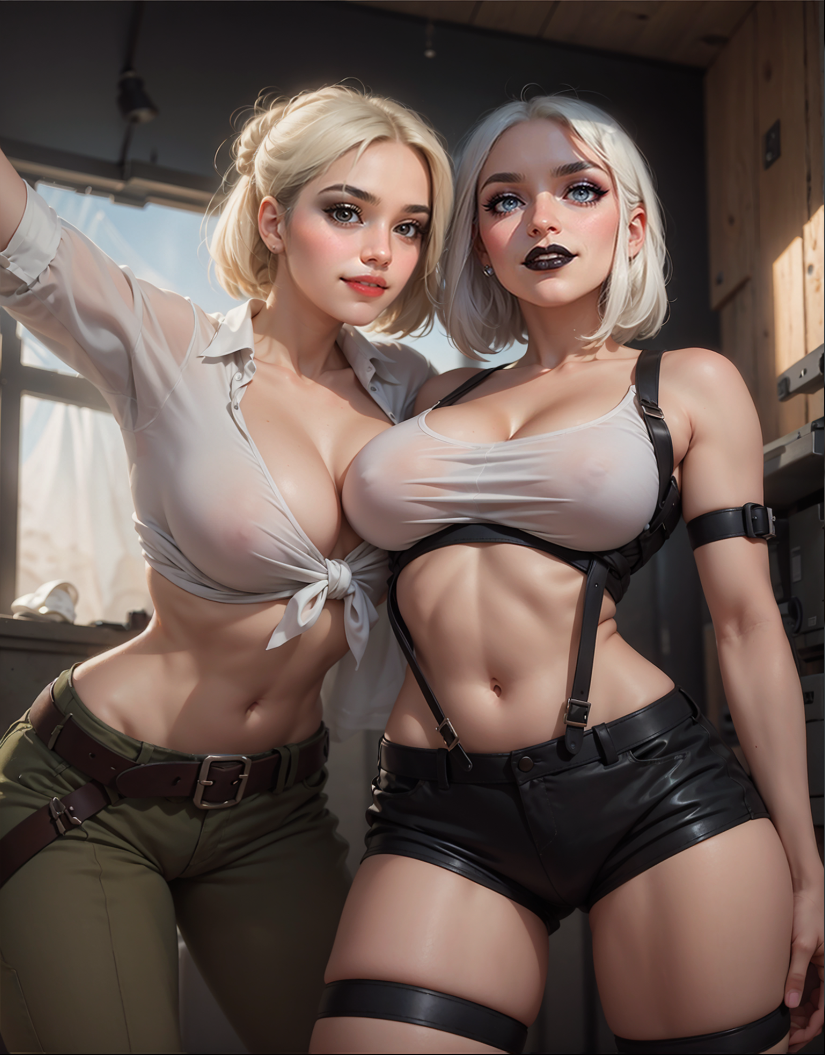 ai_generated black_lipstick hilda_(lust_goddess) lust_goddess nutaku white_hair