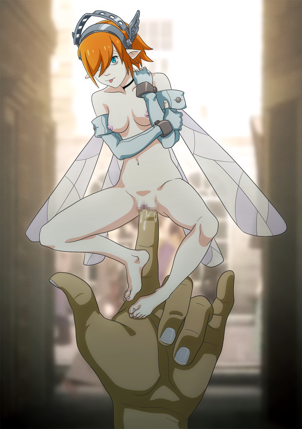 1girls 2024 atlus blue_eyes breasts censored fairy fairy_wings feet female fingering gallica knight_armor macro metaphor:_refantazio micro micro_on_macro minigirl nipples nude nude_female orange_hair pointy_ears sega short_hair size_difference tongue tongue_out vagina vaginal_penetration wings