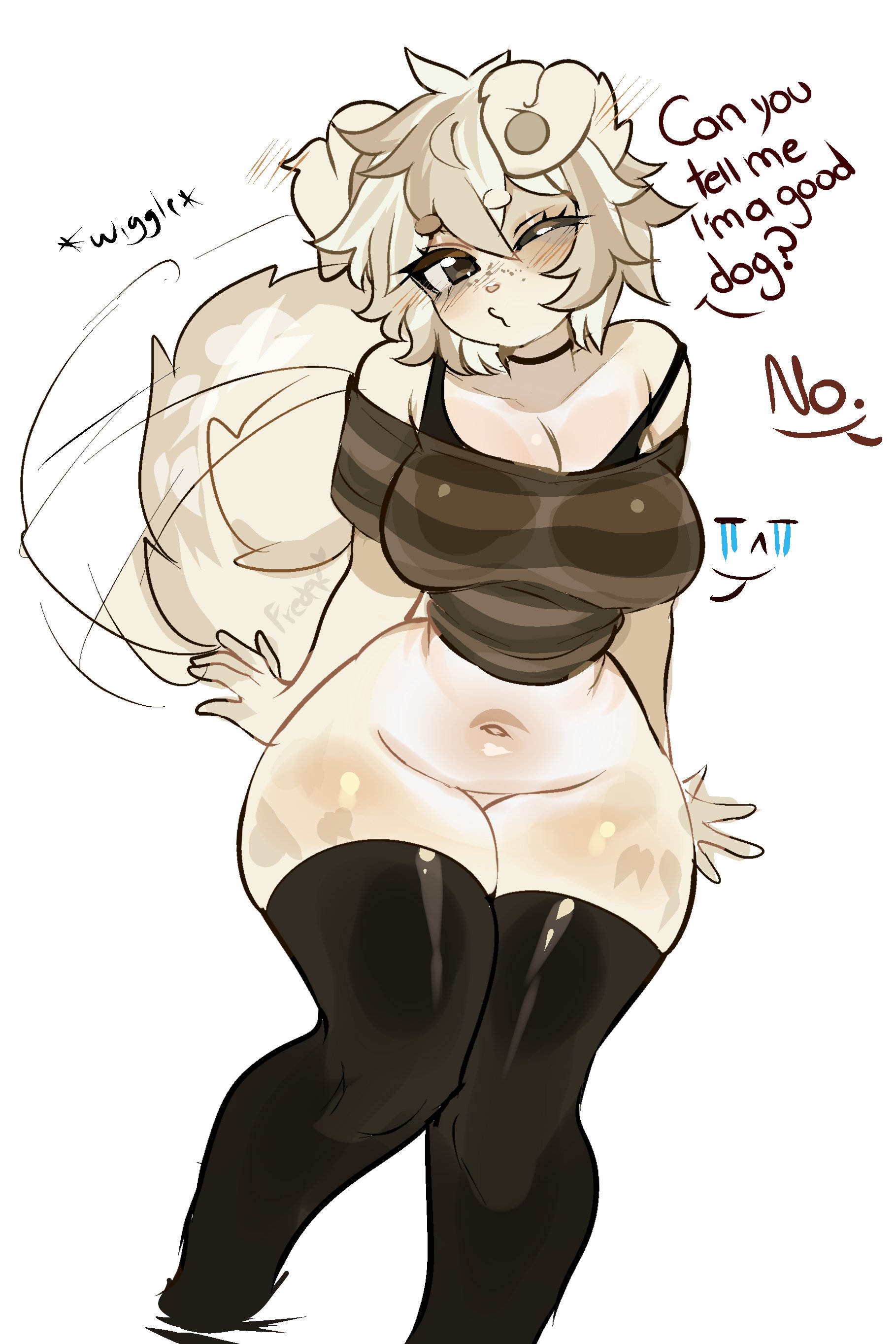 1girls, breasts, fredek666, furry, no panties, thighs