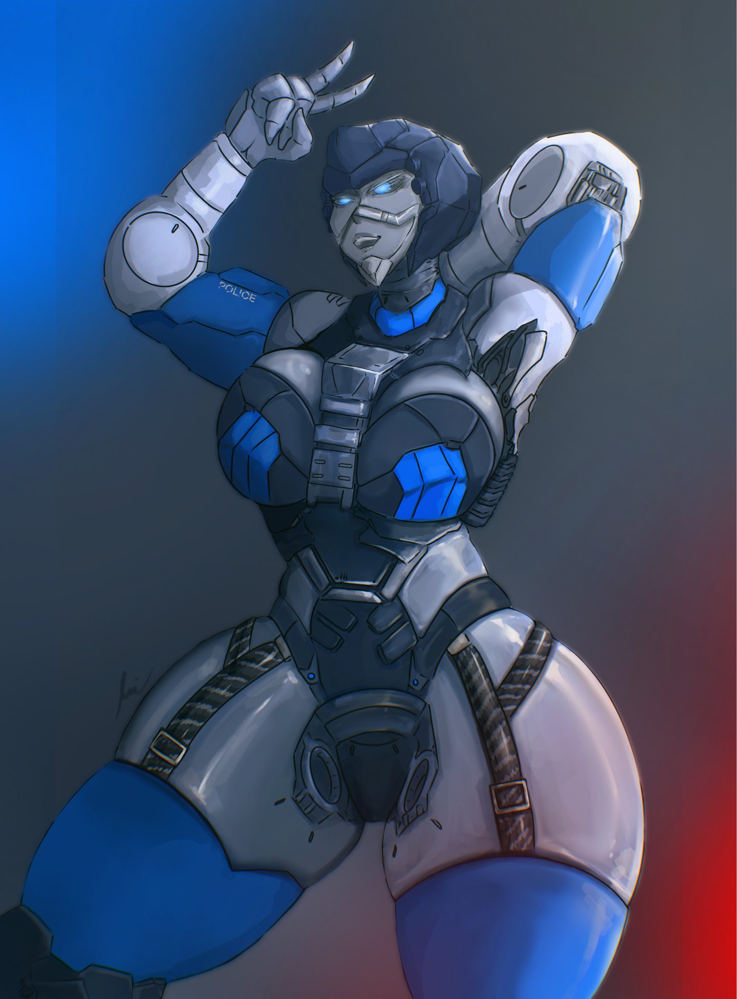 blue_body breasts breasts_out rook_(transformers) rule_63 spikyart thick_thighs transformers