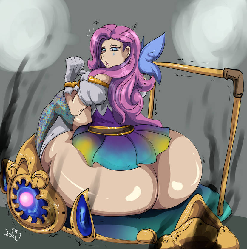 big_ass bikowolf1 bow clothed league_of_legends pink_hair seraphine_(league_of_legends) tagme