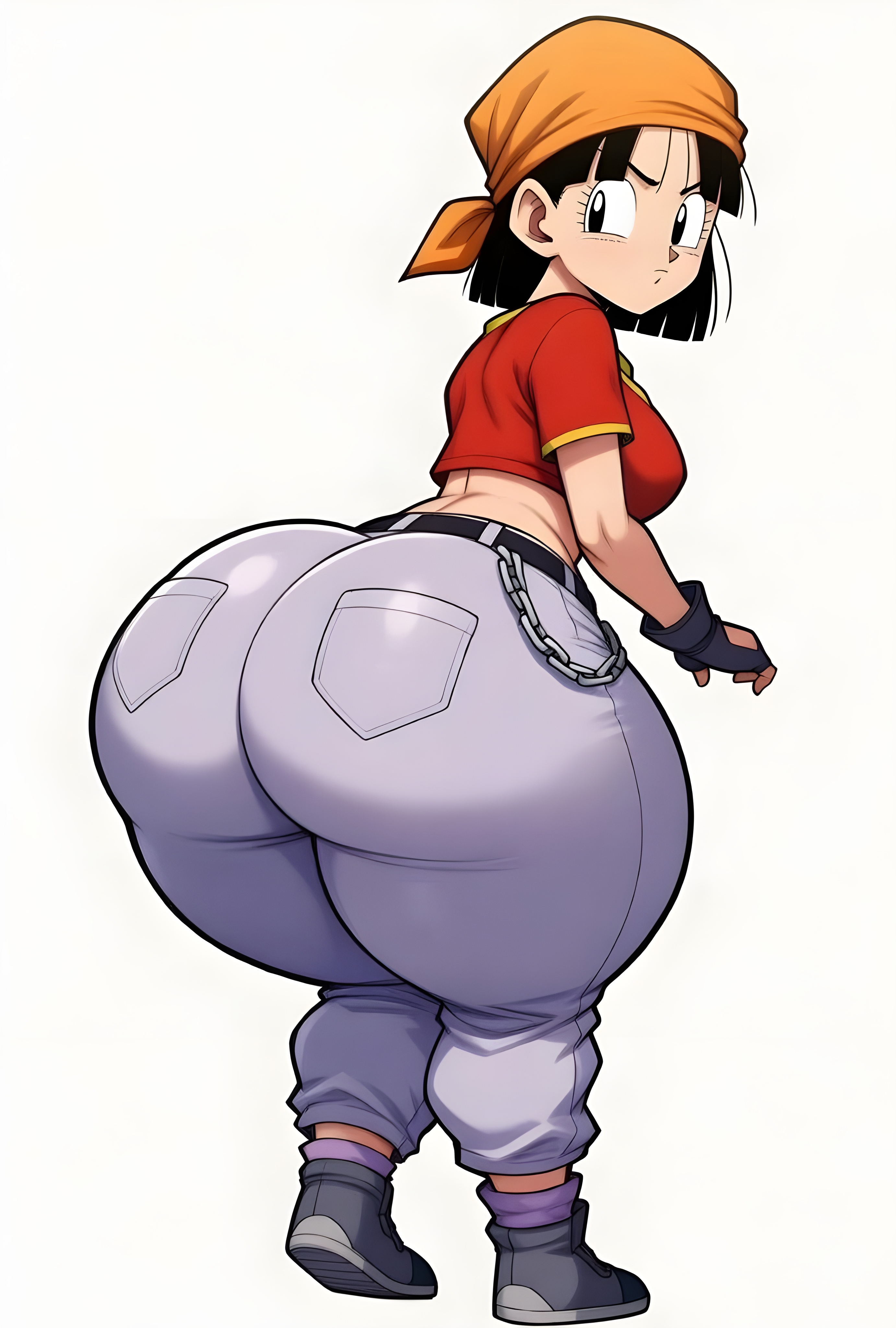 1girls, aged up, ai generated, ass, back view, bedroom eyes, big ass, big breasts, big butt, bottom heavy, bottom heavy female, brasil louco, bubble ass, bubble butt, clothed, clothed female, curvaceous, curvy, curvy body, curvy female, curvy figure, dragon ball, dragon ball gt, dragon ball super, dumptruck ass, fat ass, female, female focus, female human, female only, full body, full clothed, fully clothed, gigantic ass, huge ass, huge breasts, jeans, large ass, looking at viewer, looking back, pan (dragon ball), seducing, seducing viewer, seductive, seductive look, seductive pose, seductive smile, sexy, sexy body, sexy pose, shortstack, shueisha, simple background, solo, solo female, solo focus, tagme, thick, thick ass, thick body, thick butt, thick legs, thick thighs, toei animation, white background, wide hips