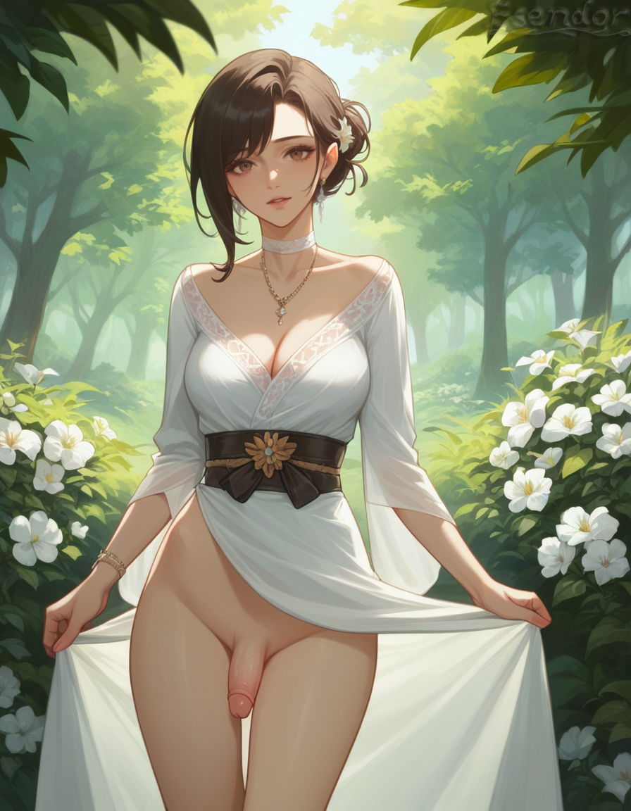 1futa ai_generated big_breasts dickgirl esendor futanari looking_at_viewer medium_penis showing_penis solo stable_diffusion