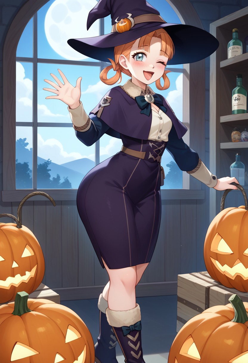 ai_generated annette_fantine_dominic big big_ass fire_emblem fire_emblem:_three_houses halloween small_breasts young