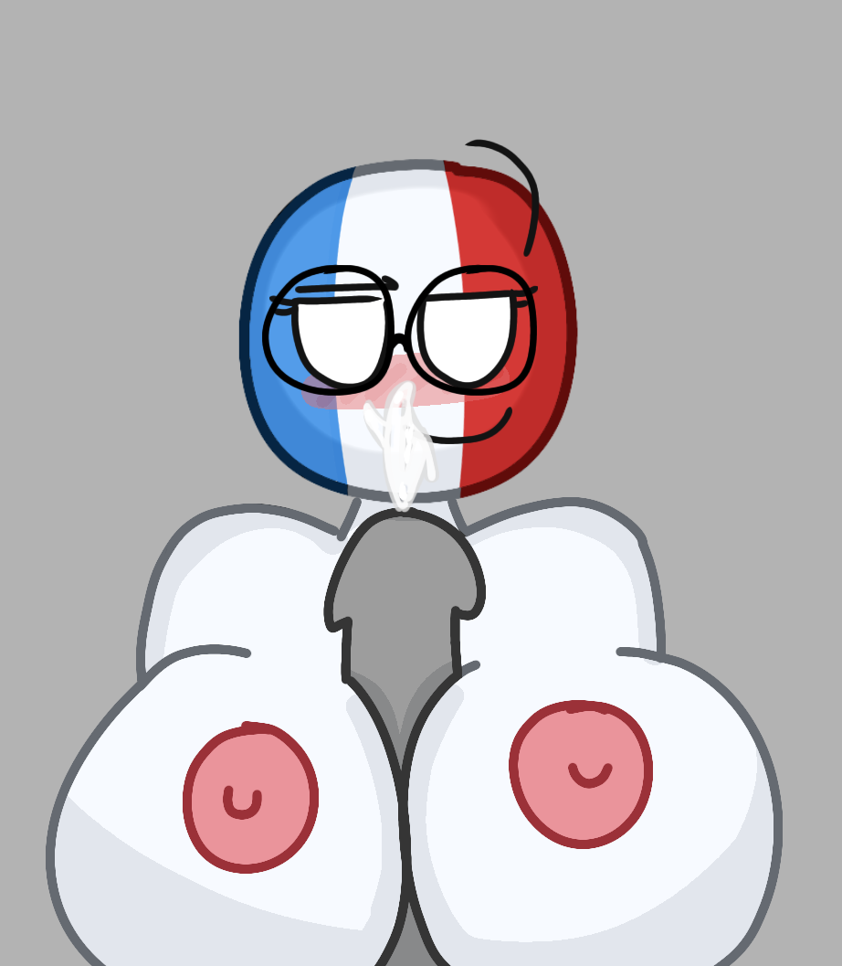 boobjob countryhumans countryhumans_girl cum france_(countryhumans) glasses huge_breasts white_skin