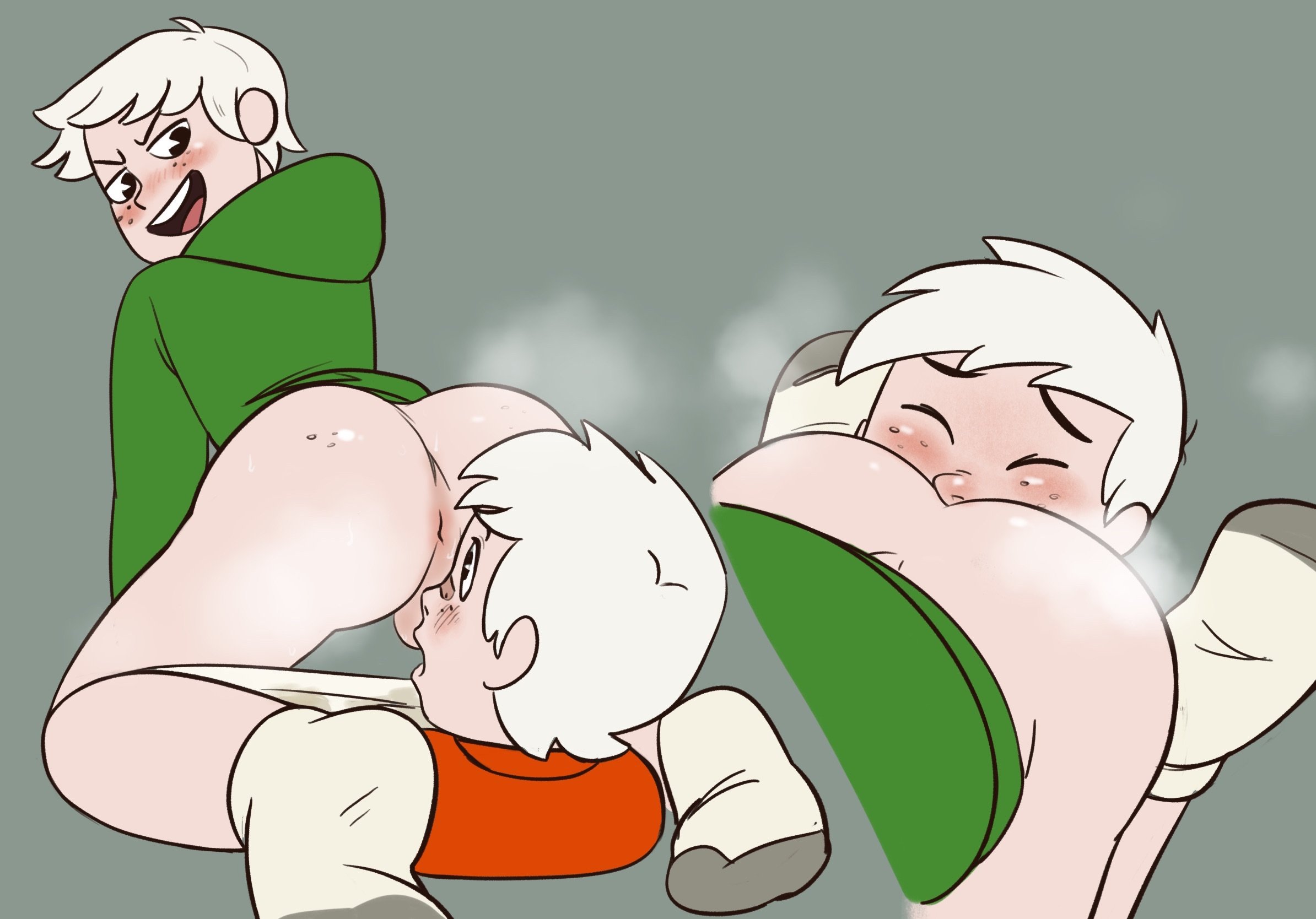 69 position, anilingus, ass, ass focus, bottomless male, brother, brother rimming brother, brothers, butt focus, buttsupreme, ducktales, ducktales (2017), eating ass, facesitting, freckles, gay, gay incest, gay male, gay rimjob, gay sex, green shirt, hoodie, huey duck, humanized, incest, licking anus, looking at partner, looking back, louie duck, male, musk, red shirt, rimming, rimming male, socks, white hair, yaoi