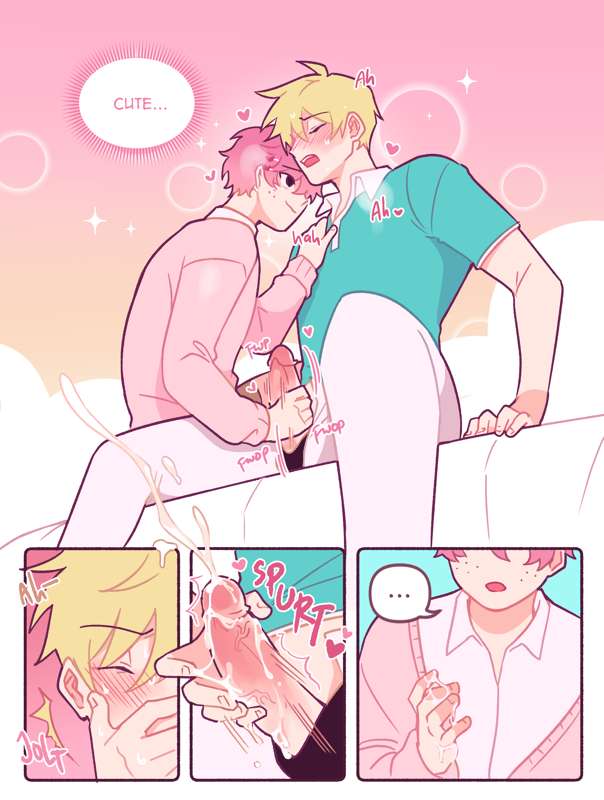boyfriends (webtoon), cum, cum on hand, fully clothed, fully colored, gay, gay male, handjob, male, masturbation, refrainbow, uncensored, yaoi