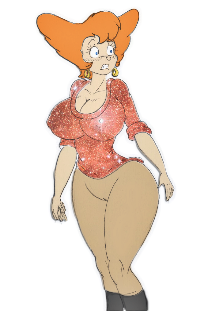 1girls alpha_channel anthro areola big_breasts blush breasts busty canine cleavage clothed clothing disney ear_piercing embarrassed erect_nipples female for_sticker_use goof_troop hoop_earrings hourglass_figure jojocoso mammal milf nipple_bulge nipples no_background peg_pete png sequin_shirt sequins stars sticker_template transparent transparent_background transparent_png voluptuous