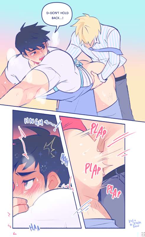 2boys, anal, anal sex, bigger penetrated, boyfriends (webtoon), clothed, clothed sex, gay, gay male, male, male only, muscular, muscular bottom, refrainbow, small dom big sub, small top big bottom, smaller penetrating, smaller penetrating bigger, twink top, twink topping jock, yaoi