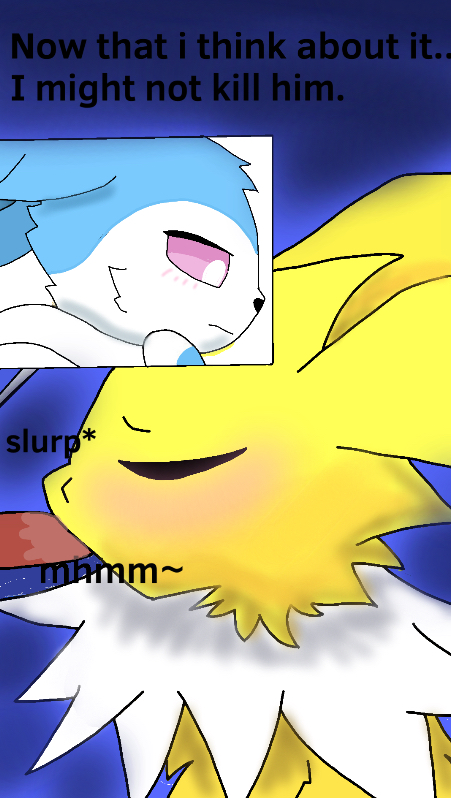 alejandro_(white_rose) blowjob eeveelution femboy jolteon pink_eyes pok&eacute;mon sexy sigma_rizz sylveon white_body white_fur white_rose_(shiny_cobra) yellow_body yellow_fur