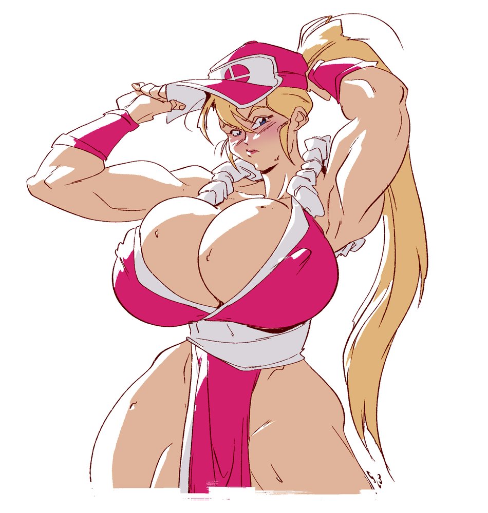 1girls abs adjusting_clothes adjusting_hat bare_legs biceps big_breasts blonde_female blonde_hair breasts busty canon_genderswap cleavage clothes fatal_fury female hat hourglass_figure huge_breasts king_of_fighters large_breasts larger_female long_hair mai_shiranui_(cosplay) muscles muscular muscular_female muscular_thighs rule_63 shoulders slb snk snk_heroines:_tag_team_frenzy super_smash_bros. terry_(snk_heroines:_tag_team_frenzy) terry_bogard thick_thighs