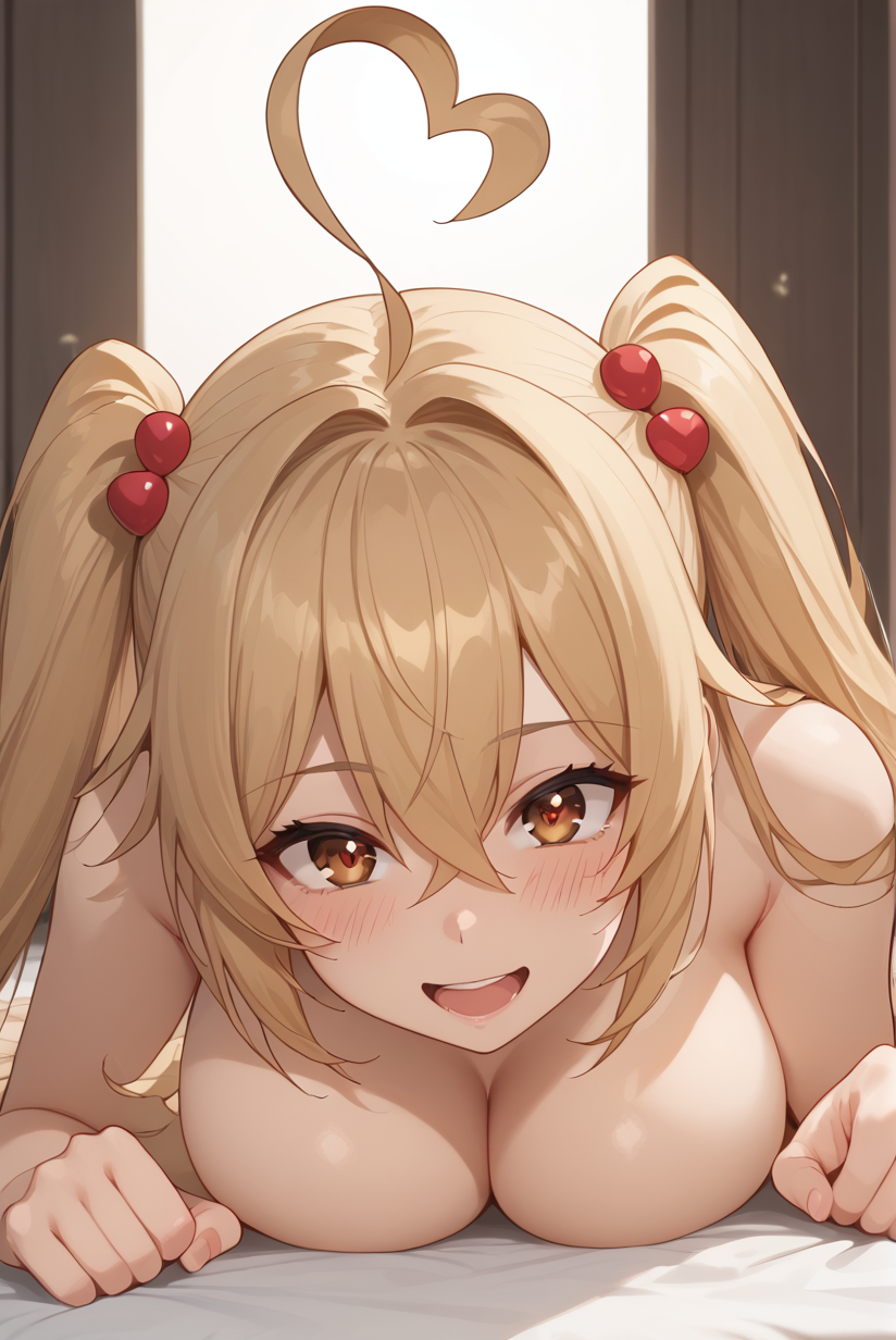 ai_generated blonde_hair breasts cute looking_at_viewer