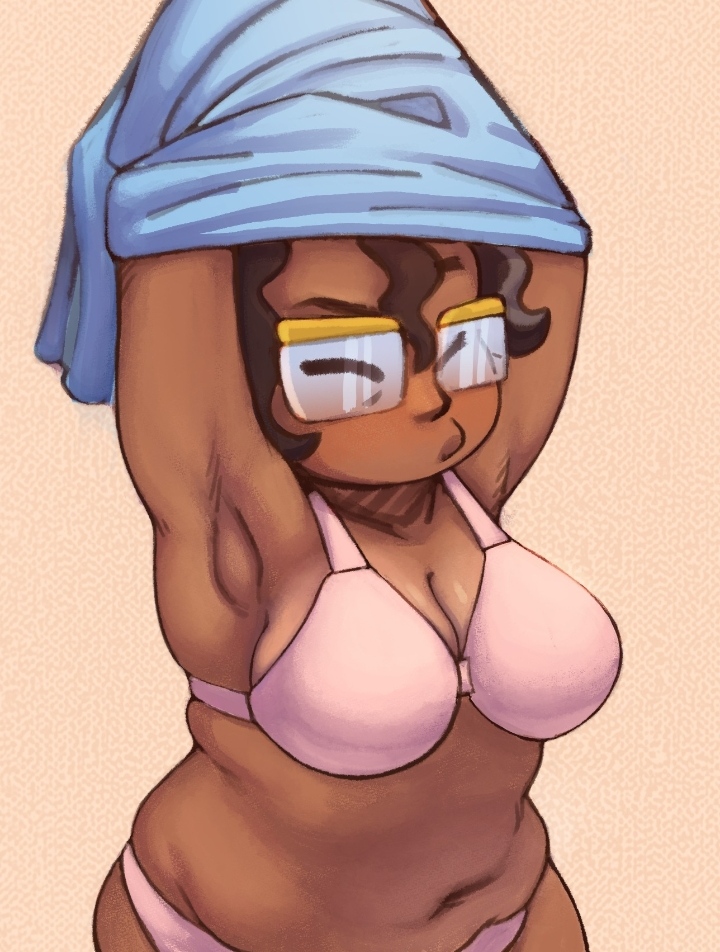 2024 bra brown_hair camila_noceda chubby chubby_female cleavage closed_eyes dark-skinned_female dark_skin disney disney_channel female female_only glasses latina latina_milf manynamesart mature_female milf mother short_hair solo the_owl_house undressing