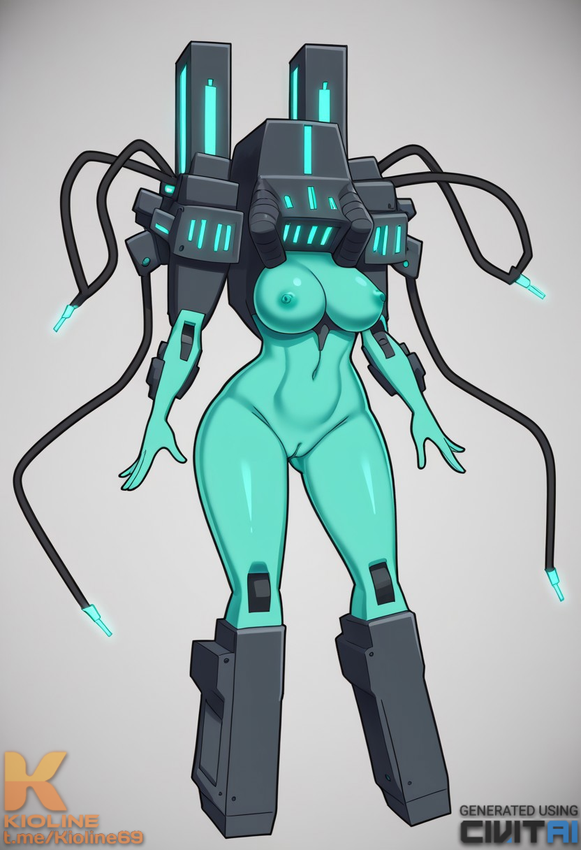 ai_generated big_breasts blue_skin civitai kioline mindflayer_(ultrakill) robot ultrakill vagina wide_hips