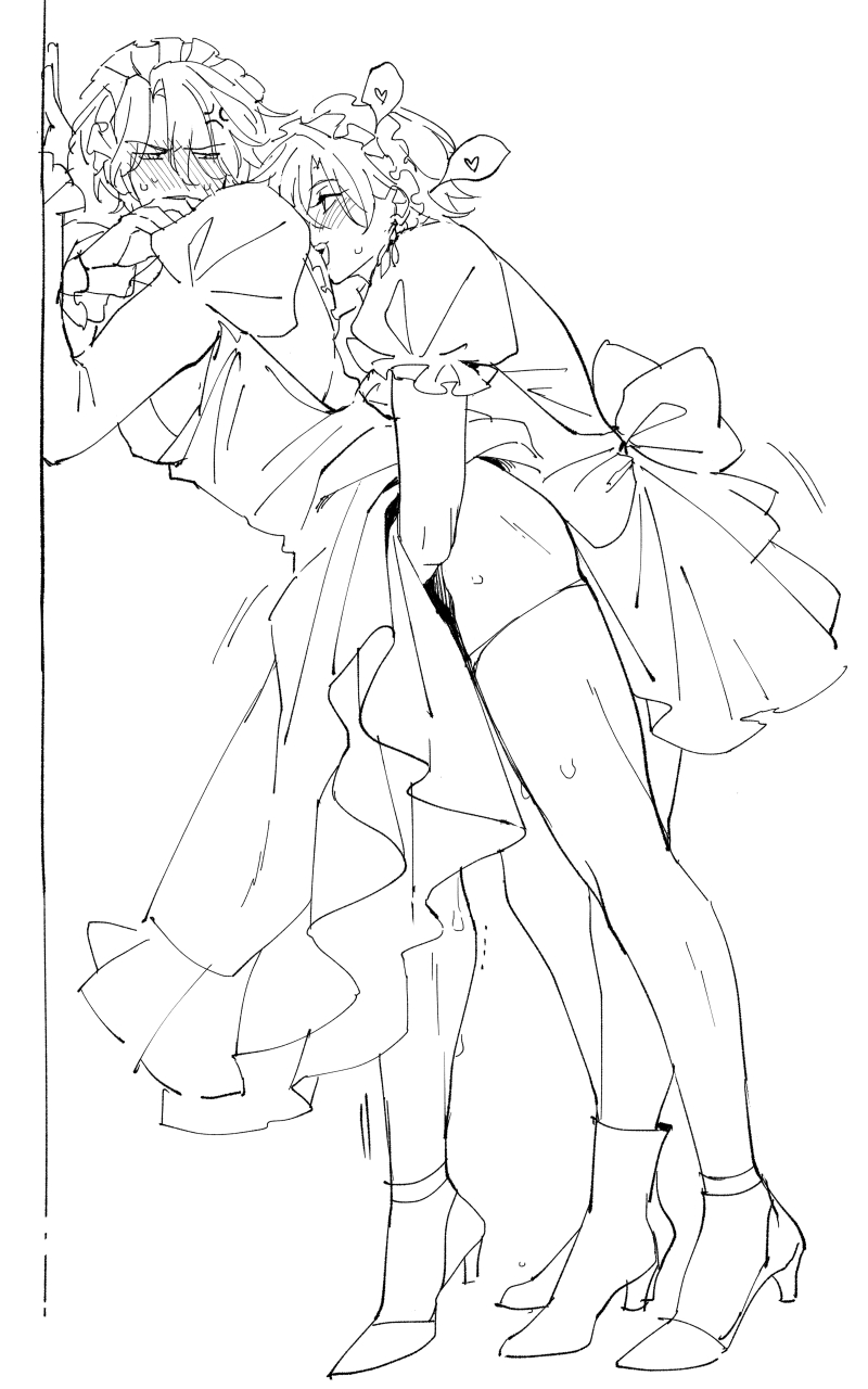 aventurine (honkai: star rail), blush, crossdressing, dr. ratio (honkai: star rail), gay, groping, honkai: star rail, maid, maid uniform, male, male only, male/male, muscular, muscular male, no visible genitalia, yaoi
