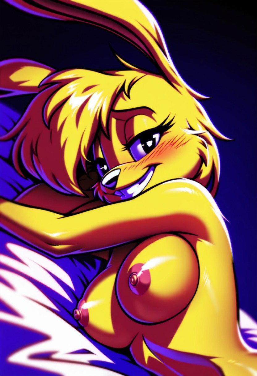 ai_generated bed blush female furry jazz_jackrabbit_(series) lori_jackrabbit