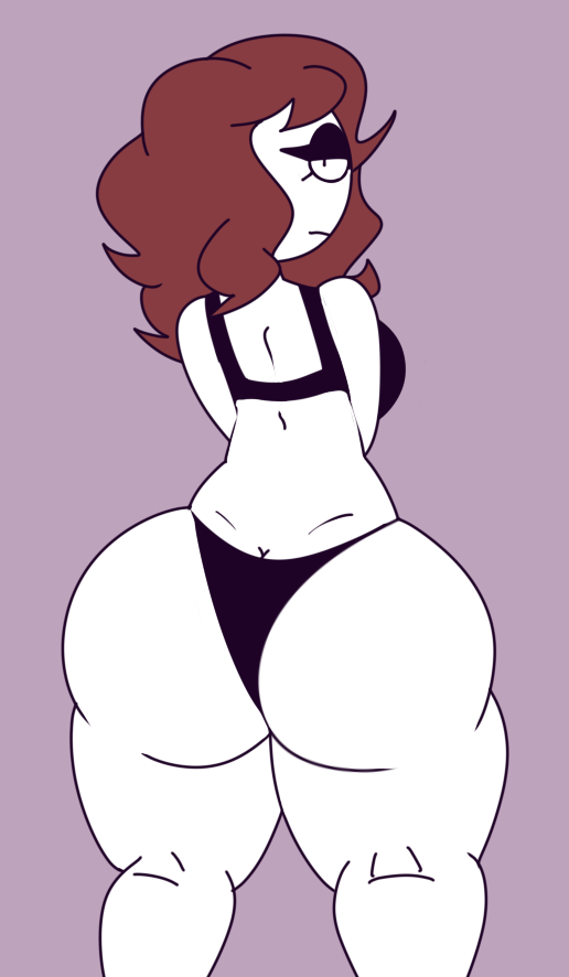 1girls, 1milf, ass, ass crack, ass focus, big ass, big butt, bikini, brown hair, butt crack, carmen (spooky month), f4cker, fat ass, fat butt, female, female only, huge ass, huge butt, looking at viewer, looking back, looking back at viewer, milf, solo, spooky month, sr pelo, thick ass, thick butt